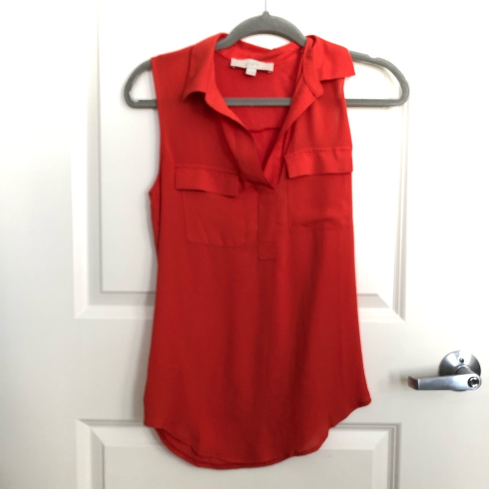 Sleeveless red/orange blouse by loft